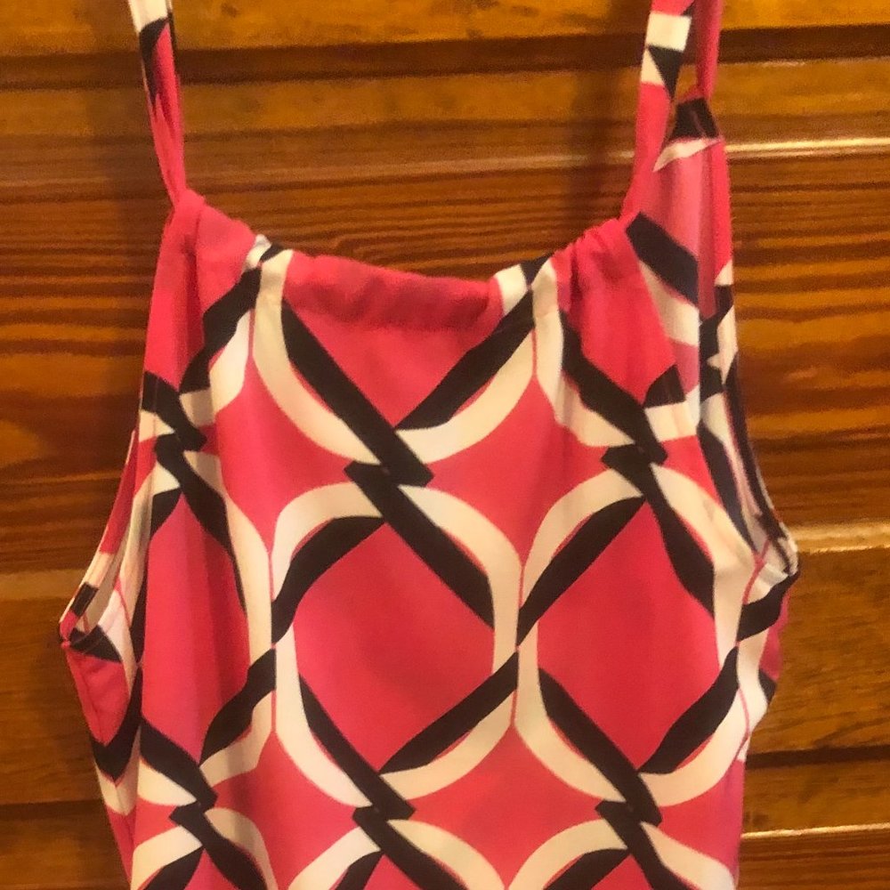 Crown and Ivy Pink, Blue and White Halter Dress